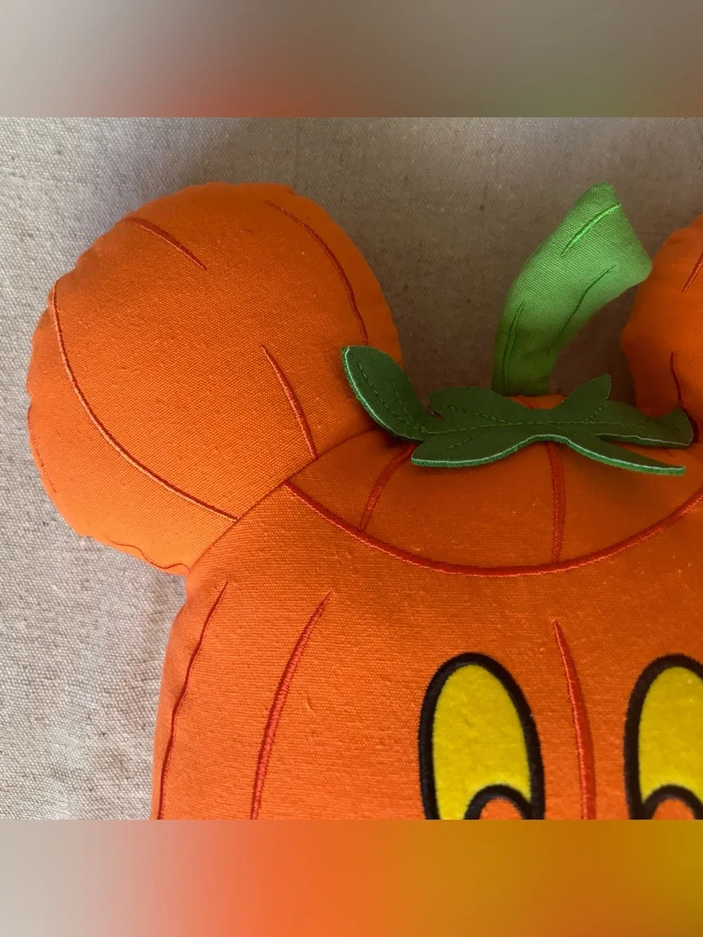 Disney Parks Halloween 2022 Mickey Pumpkin Pillow Jack-O-Lantern Orange Plush